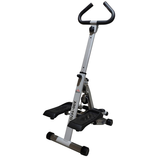 Stepper W/ Handle Hand Grip Workout Fitness Machine For Fitness Aerobic Exercise Home Gym Grey
